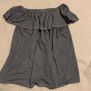 off the shoulder striped top